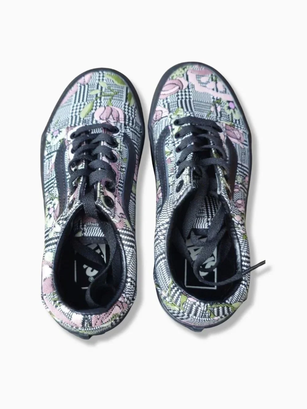Vans Old Skool Stackform Tapestry Floral Black Platform Sneakers Women's Size 5